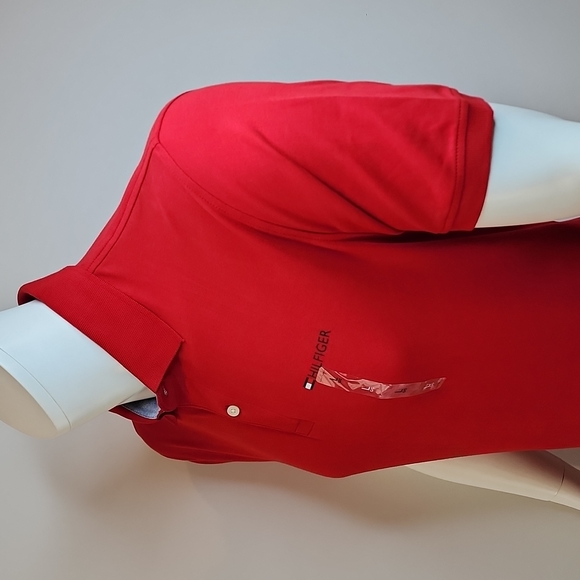 TOMMY HILFIGER POLO SHIRT, RED SIZE LARGE (L) - Picture 2 of 12